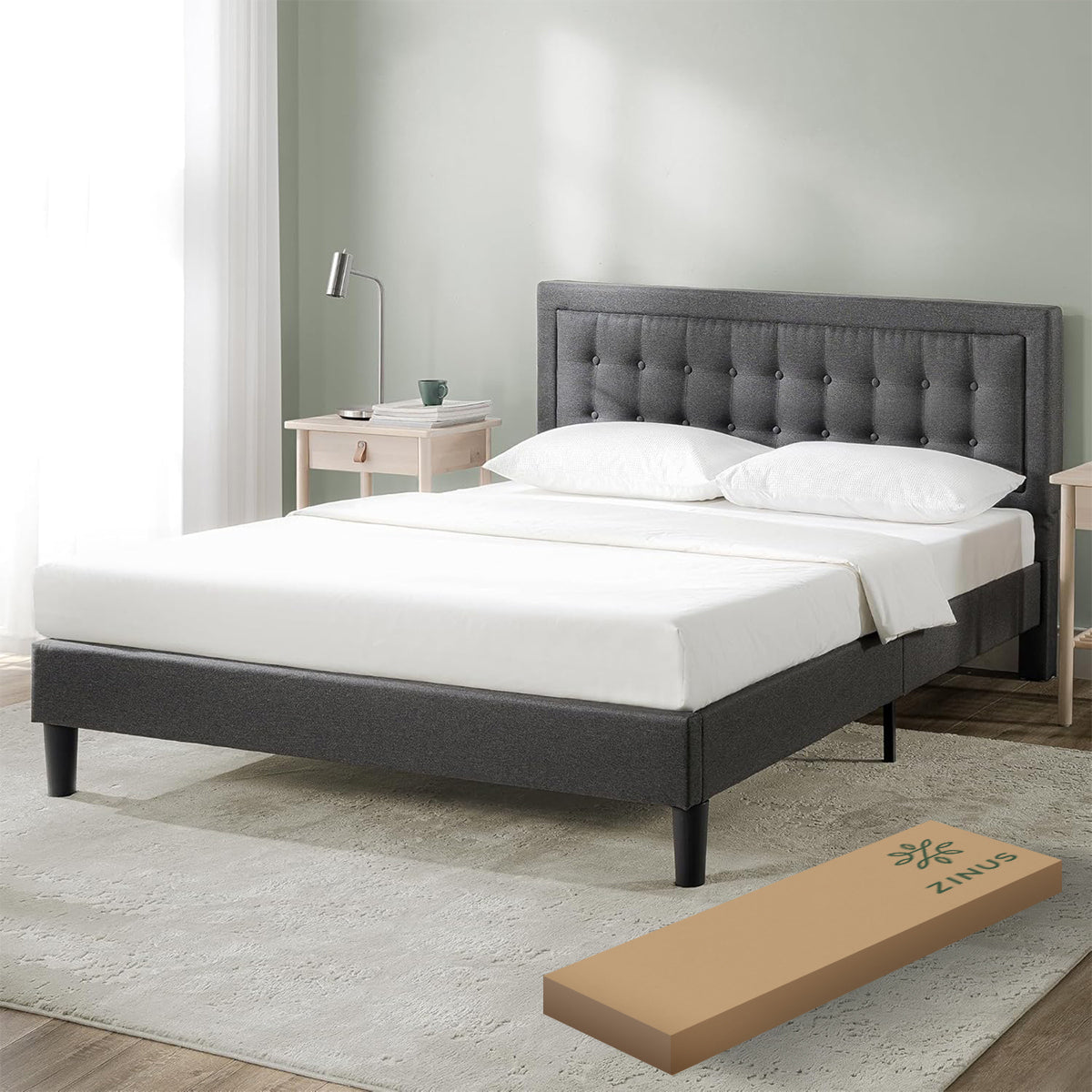Base de Cama con Cabecera y Tapiz | Dachelle